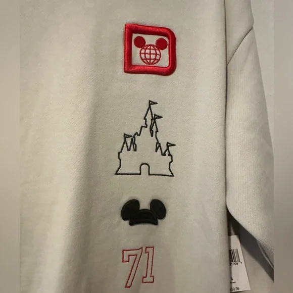 NWT Cream Crewneck Sweatshirt with Embroidered Details - Picture 2 of 14